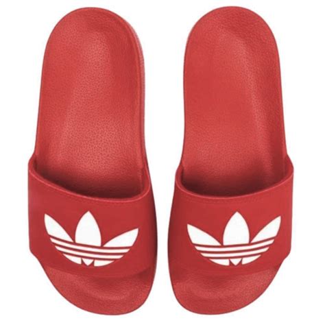 chinelo adidas originals adilette floras vermelho|More.